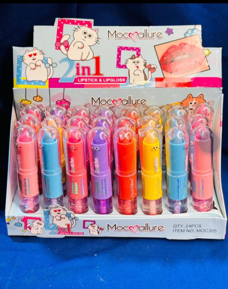 Dual lip gloss & balm